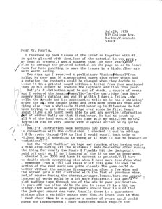 Robert Dahl Letter (July 29, 1979)